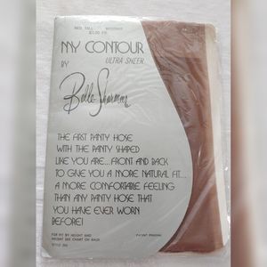 Belle Sharmeer My Contour Ultra Sheet Pantyhose #300 Woodhue Size Med. Tall NWT